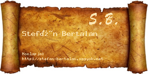 Stefán Bertalan névjegykártya